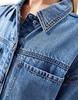 ASOS DESIGN denim maxi shirt dress in mid wash blue