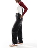 Bershka adjustable waist carpenter jeans in acid wash black