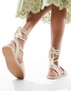 ASOS DESIGN Jungle woven strappy espadrilles in natural raffia