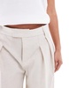 Bershka wide leg pleated front tailored pants in ecru