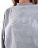 ASOS DESIGN embossed berlin graphic borg sweatshirt in gray heather