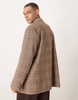 ASOS DESIGN slouchy oversized blazer in brown plaid