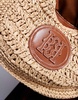 River Island scooped raffia shoulder bag in beige