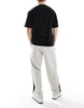 Bershka baggy leg tailored pants in gray