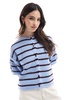 ASOS DESIGN knit short sleeve cardigan in stripe