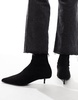ASOS DESIGN Rhiannon extreme kitten heel sock boots in black