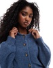 ASOS DESIGN crew neck longline cardigan in blue
