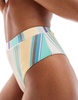 Pieces high waisted bikini bottoms in multi stripe - part of a set