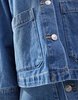 Pieces utility denim shacket in medium blue - part of a set