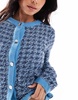 Vero Moda knit houndstooth cardigan in blue - part of a set