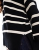 Vero Moda o neck sweater in black with cream stripe