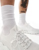 ASOS DESIGN knit lace up sneakers in white