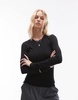 ARKET super stretch jersey close fit top with long sleeves in black
