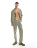 Another Influence printed relaxed pajama set in sage green