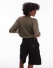 ARKET open knit short sleeve sweater in khaki