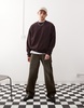 Weekday oversized heavyweight jersey sweatshirt in burgundy