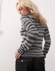 COLLUSION zebra cardigan in black