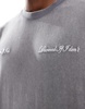 Bershka Broken printed T-shirt in gray