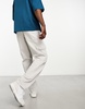 Bershka straight leg cargo in light gray