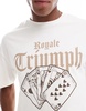 ADPT oversized T-shirt with triumph cards chest print in cream