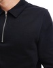 ASOS DESIGN polo sweatshirt with zip in black