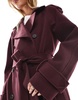 ASOS DESIGN formal faux wool trench coat in burgundy