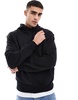 Bershka basic hoodie in black