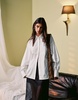 ASOS DESIGN oversized cotton shirt with open back detail in white