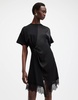 AllSaints Lana lace trim mini dress in black