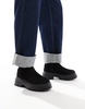 ASOS DESIGN Antigua suede sock boots in black