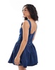 Miss Selfridge drop waist denim mini dress in mid wash