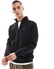 Tommy Jeans 1/4 zip mock neck fleece in black