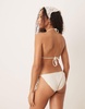 Stradivarius tie side crochet bikini bottom in white