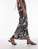 Topshop Tall satin twill bias maxi skirt in mono fern smudge print - part of a set