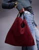 ASOS DESIGN suede tote bag in burgundy