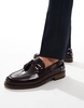 ASOS DESIGN loafers in burgundy leather with tassel