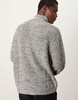 ASOS DESIGN knit oversized fisherman ribbed quarter zip sweater in gray