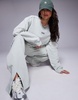 Weekend Collective wide leg sweatpants in washed sage green - part of a set