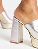 ALDO Cassey platform mules in iridescent leather