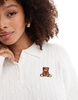Bershka cable knit teddy bear sweater in ecru