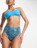 Monki high waisted floral bikini bottoms in blue floral - part of a set