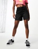 ASOS DESIGN Petite denim dad shorts in washed black