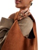 ASOS DESIGN faux suede scoop tote bag in tan