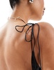 Bershka bra detail satin mini dress in black
