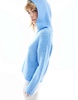 Monki v neck knitted hood sweater in blue
