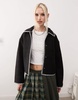 Monki short jacket in black with contrast stitching