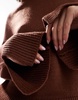 Brave Soul split sleeve sweater in chocolate brown