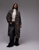 AllSaints Mabel wool blend coat in leopard