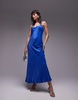 Topshop scoop neck slip maxi dress in blue