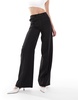 ASOS DESIGN Tall relaxed straight leg pants with 5 pocket detail in black stripe